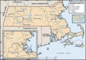 Map of Massachusetts Counties