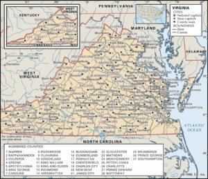 Virginia Map of Counties