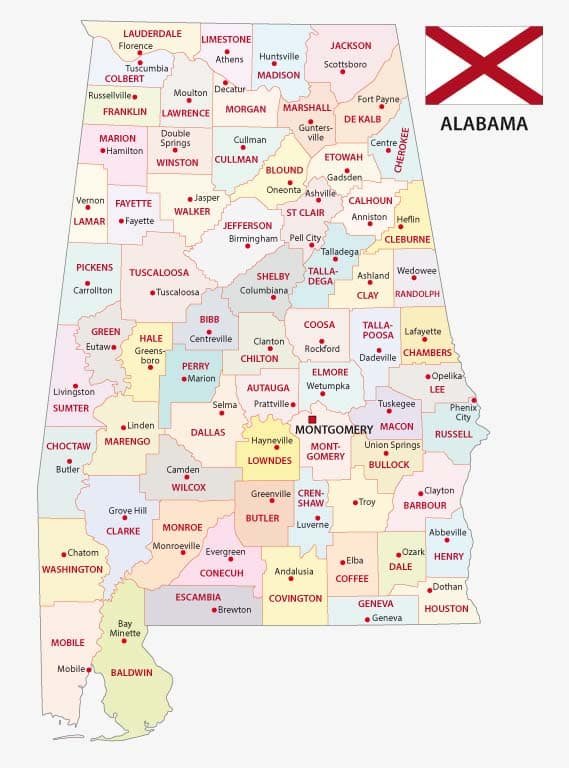 Al Counties Map 2584