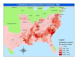 Distribution of Slaves in 1850